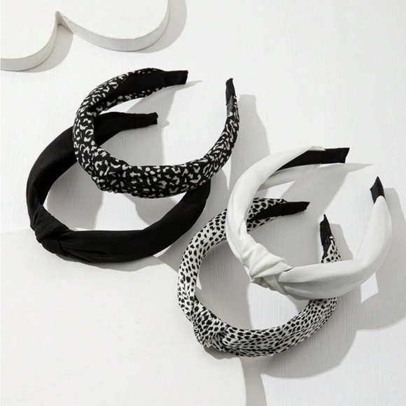 4-pack headbands black & white - Picture 4 of 4